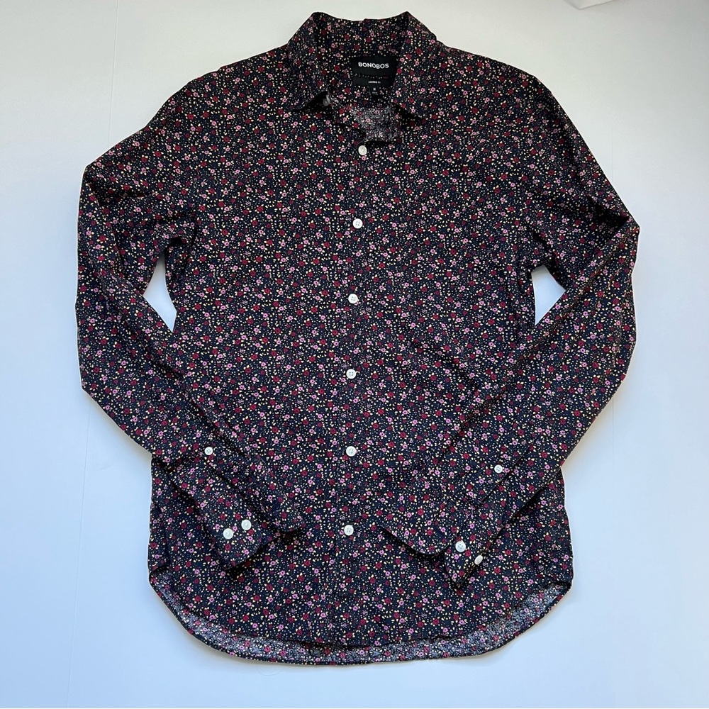 Bonobos, Tailored Fit Men’s Shirt, Flower Print, Size M
